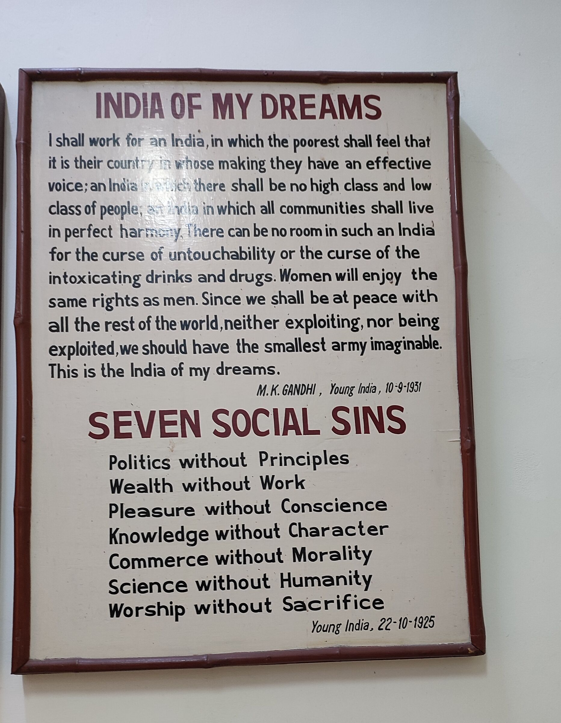 The Seven Social Sins...