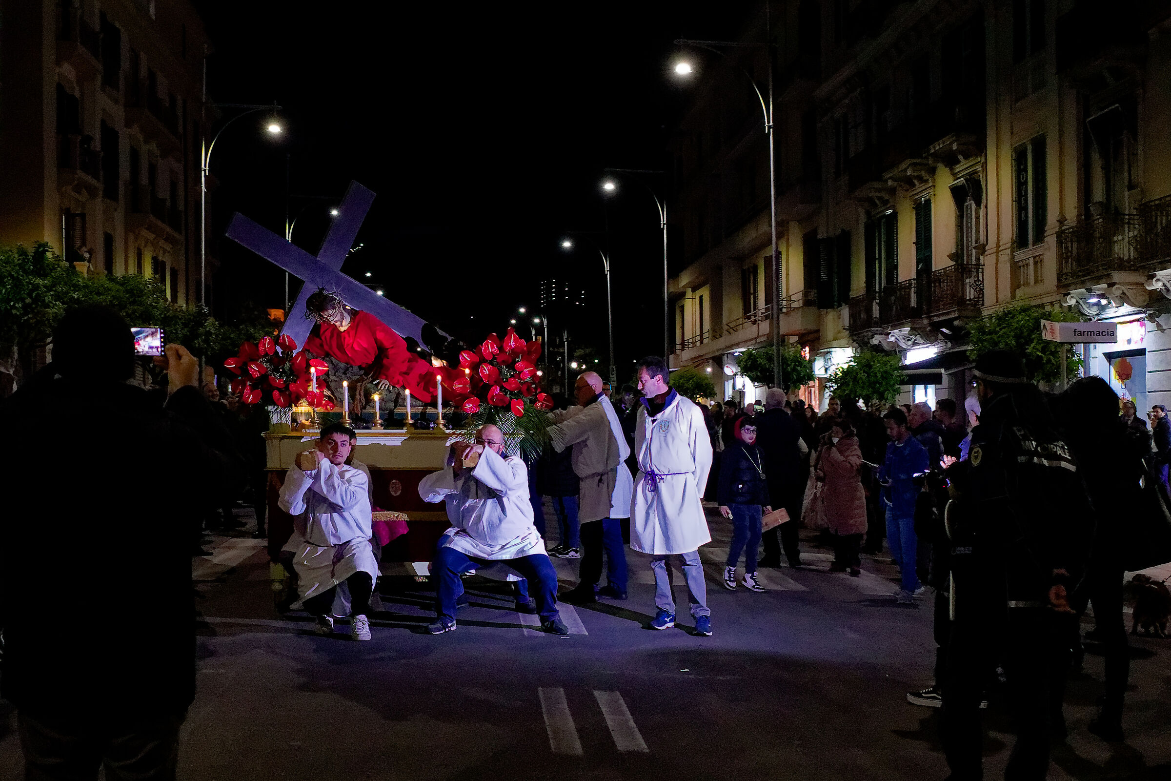 The procession of the "barette" in Messina...
