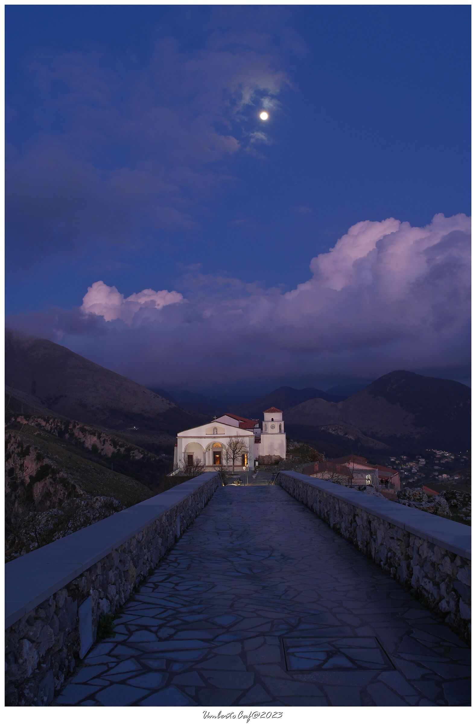 Basilica of San Biagio under the moon - blue hour...