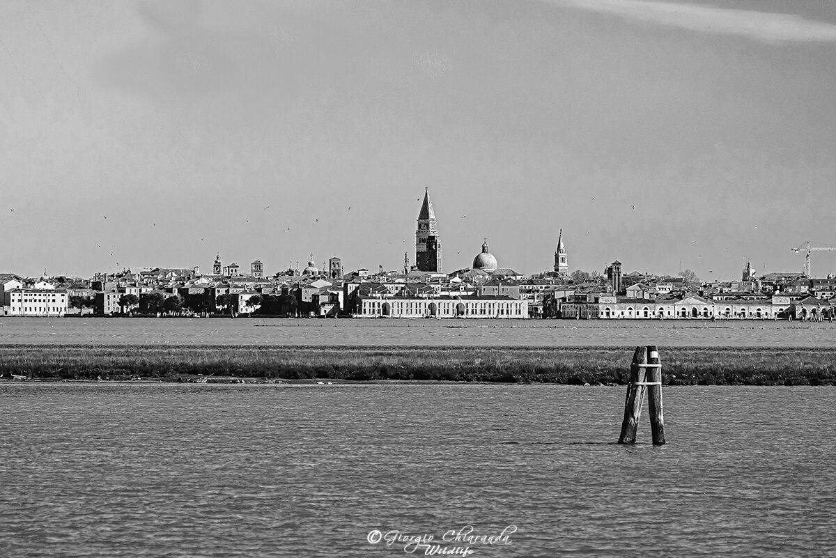 Venice and the lagoon in B/W...