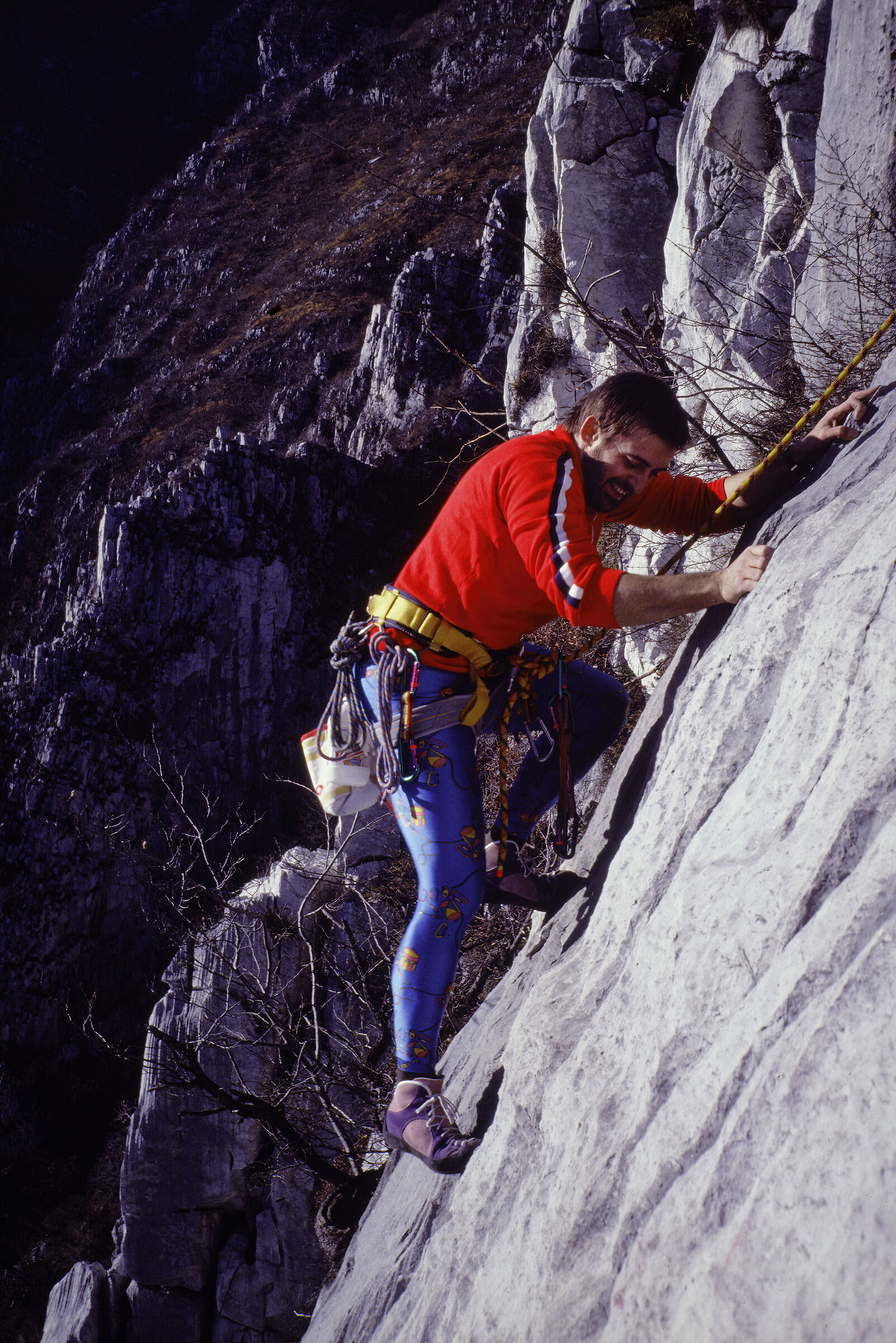 1986 climbing im Medale...