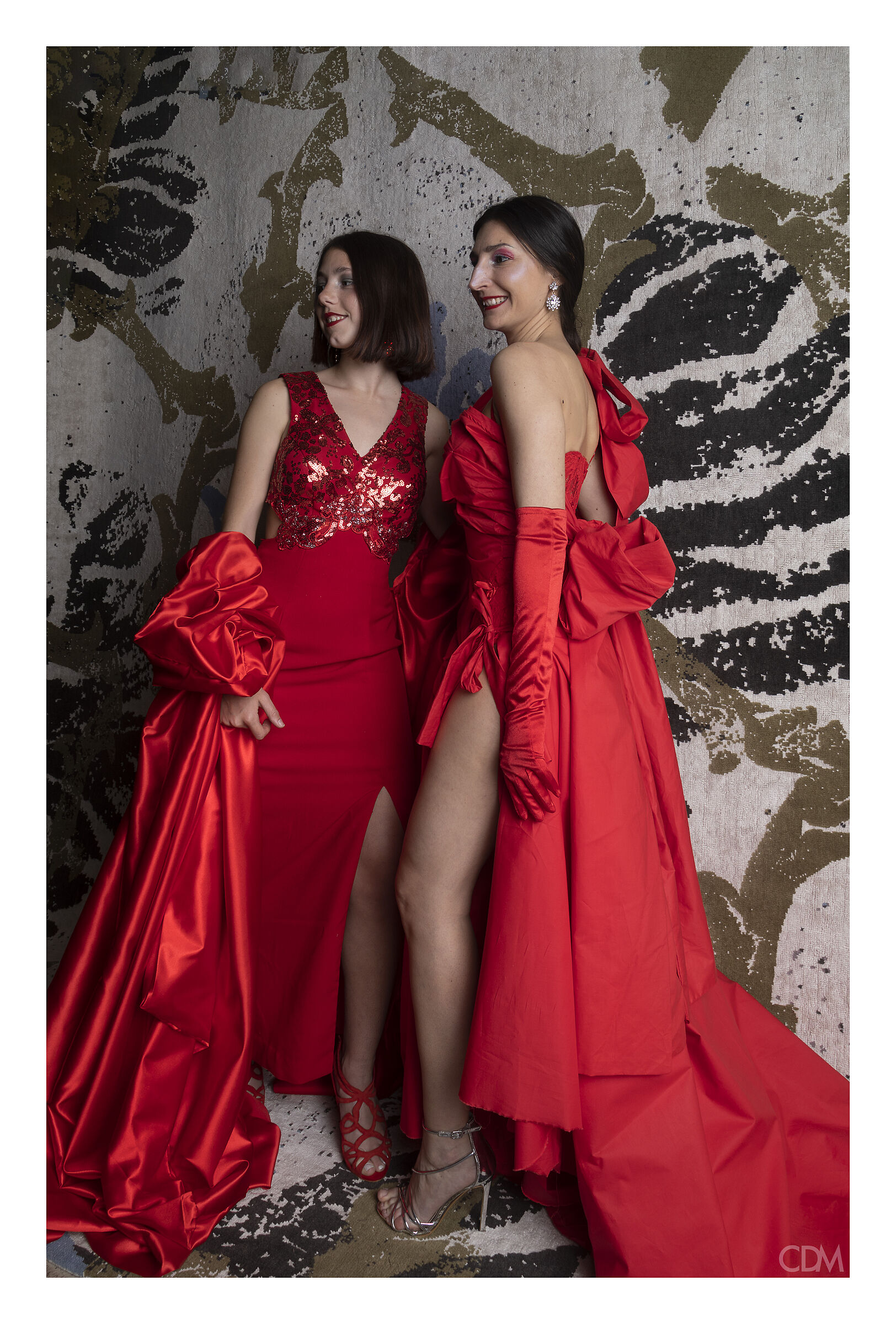 Angela and Valentina in red...