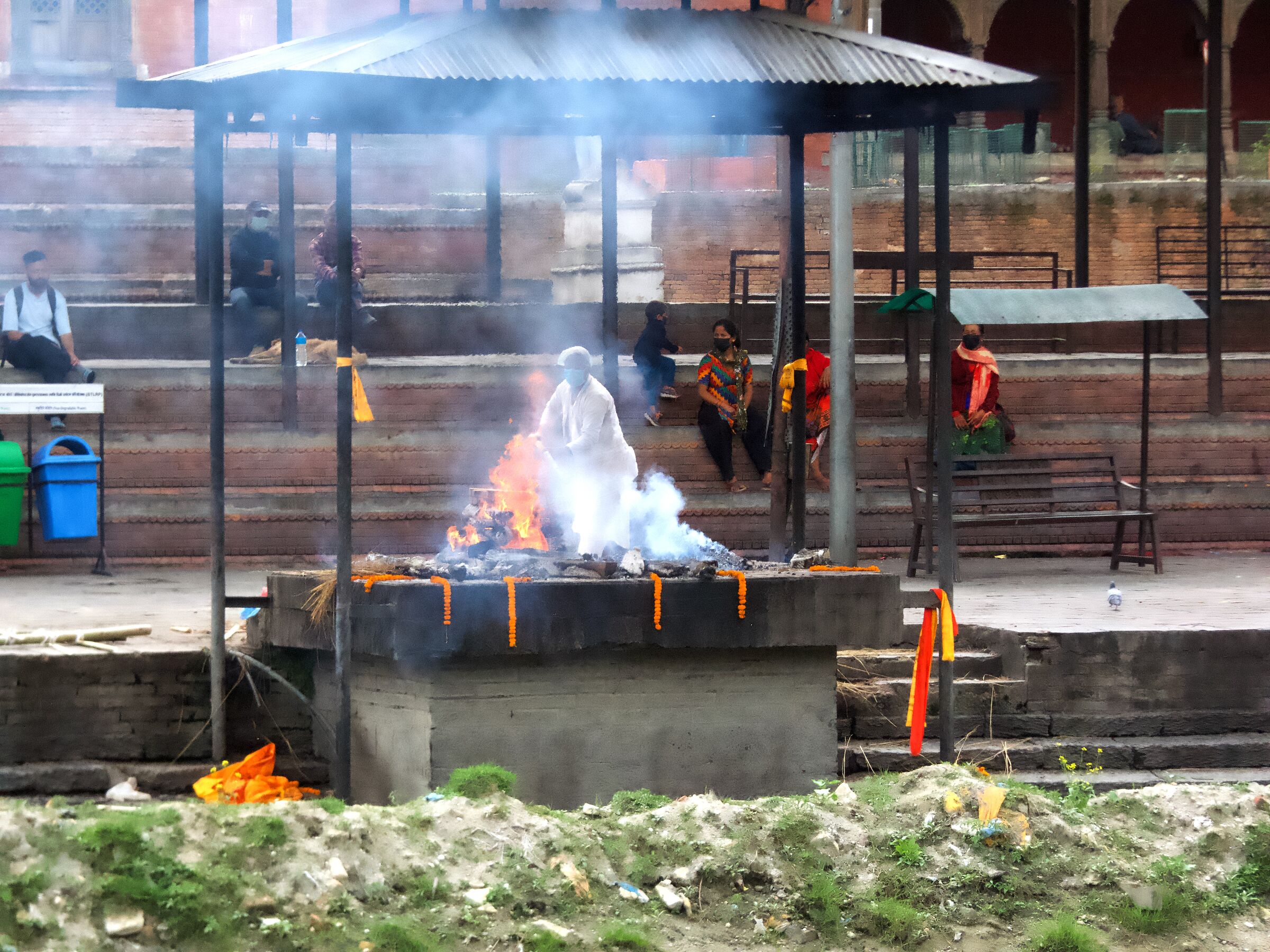 Funeral pyre at Pashupatinath Temple...