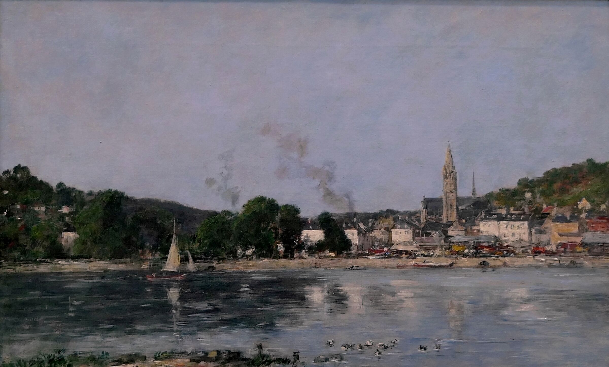 Eugene Boudin's "View of Caudebec-en - Caux (1889)...