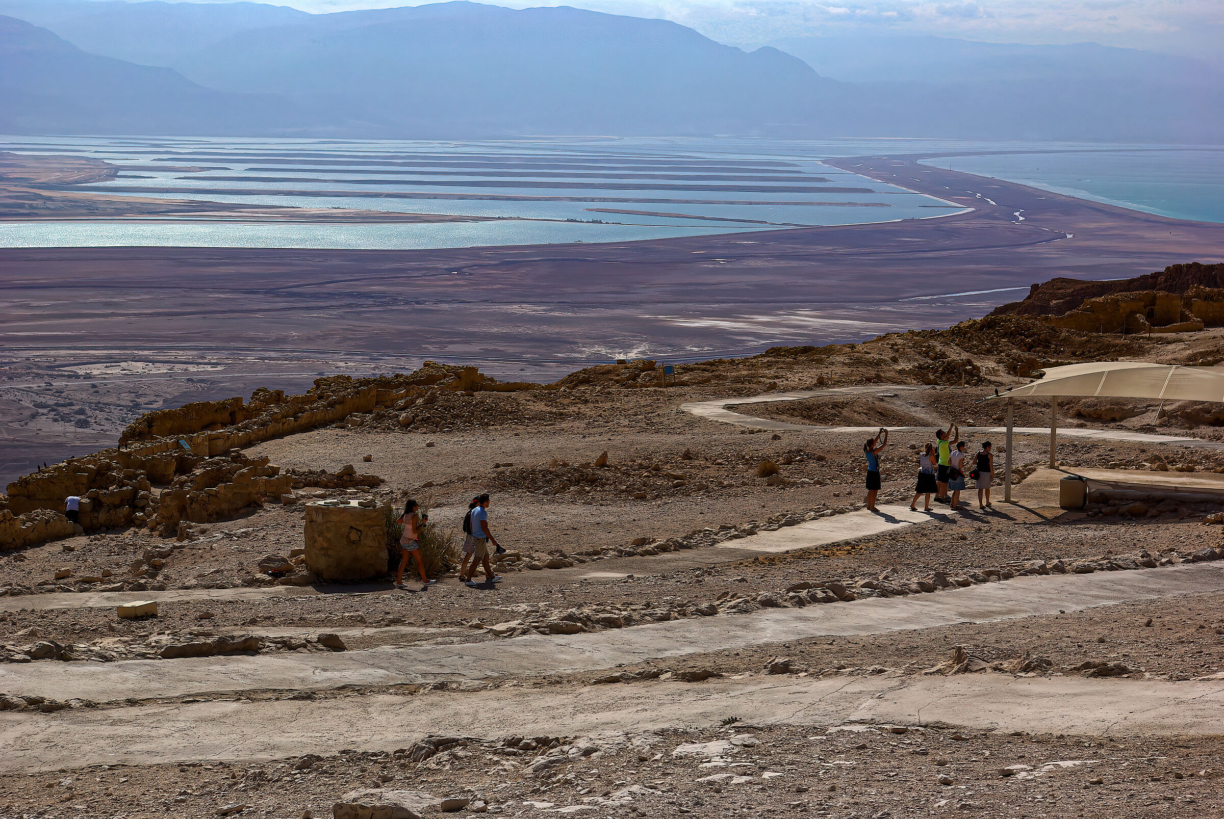 The salt flats of the Dead Sea from Masada...