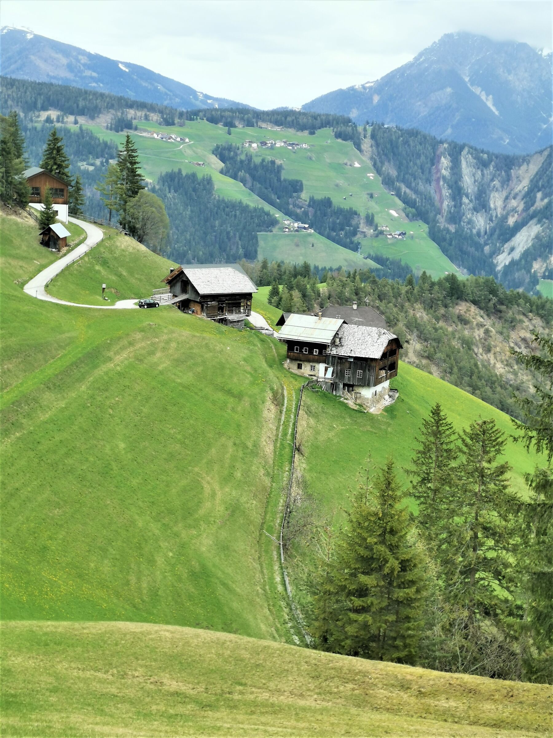 Typical mountain huts of Val Badia...