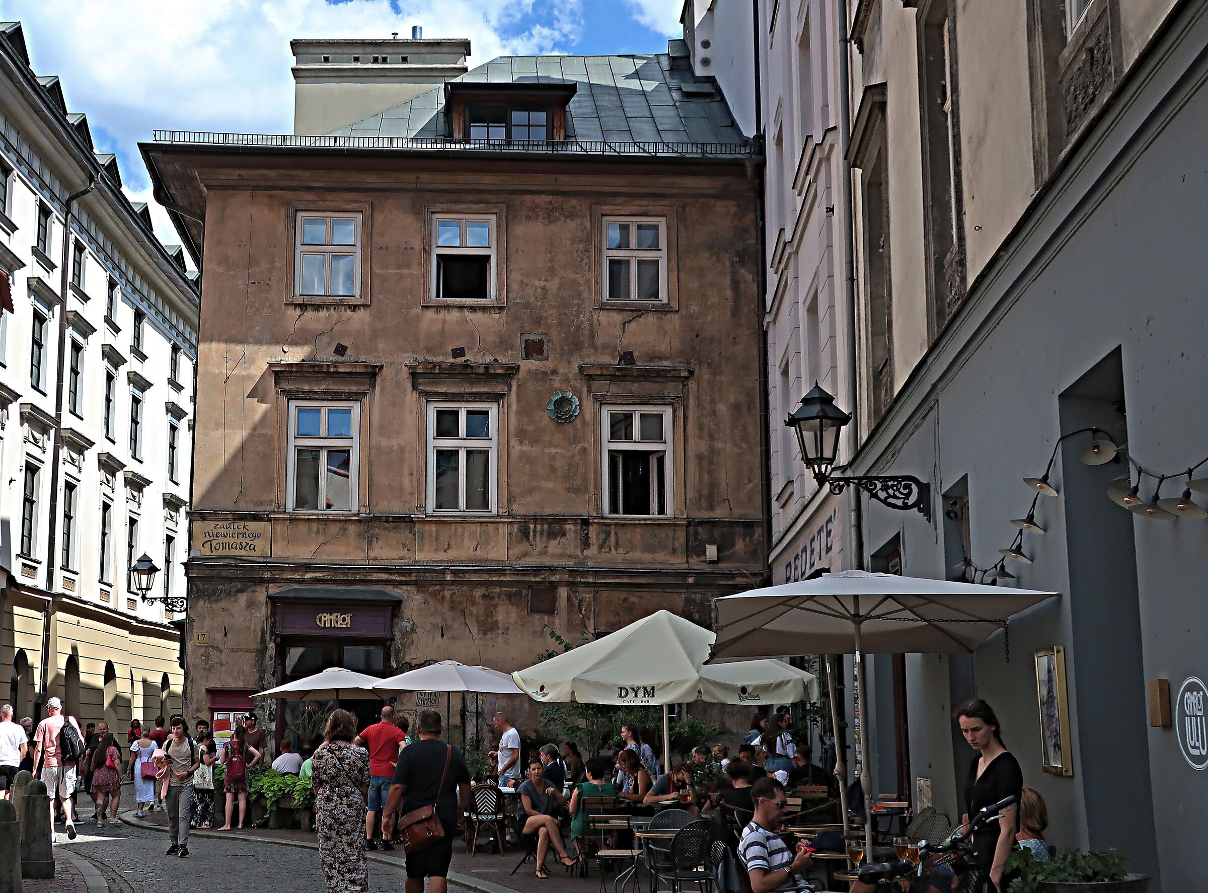 Krakow historic building and Camelot café...