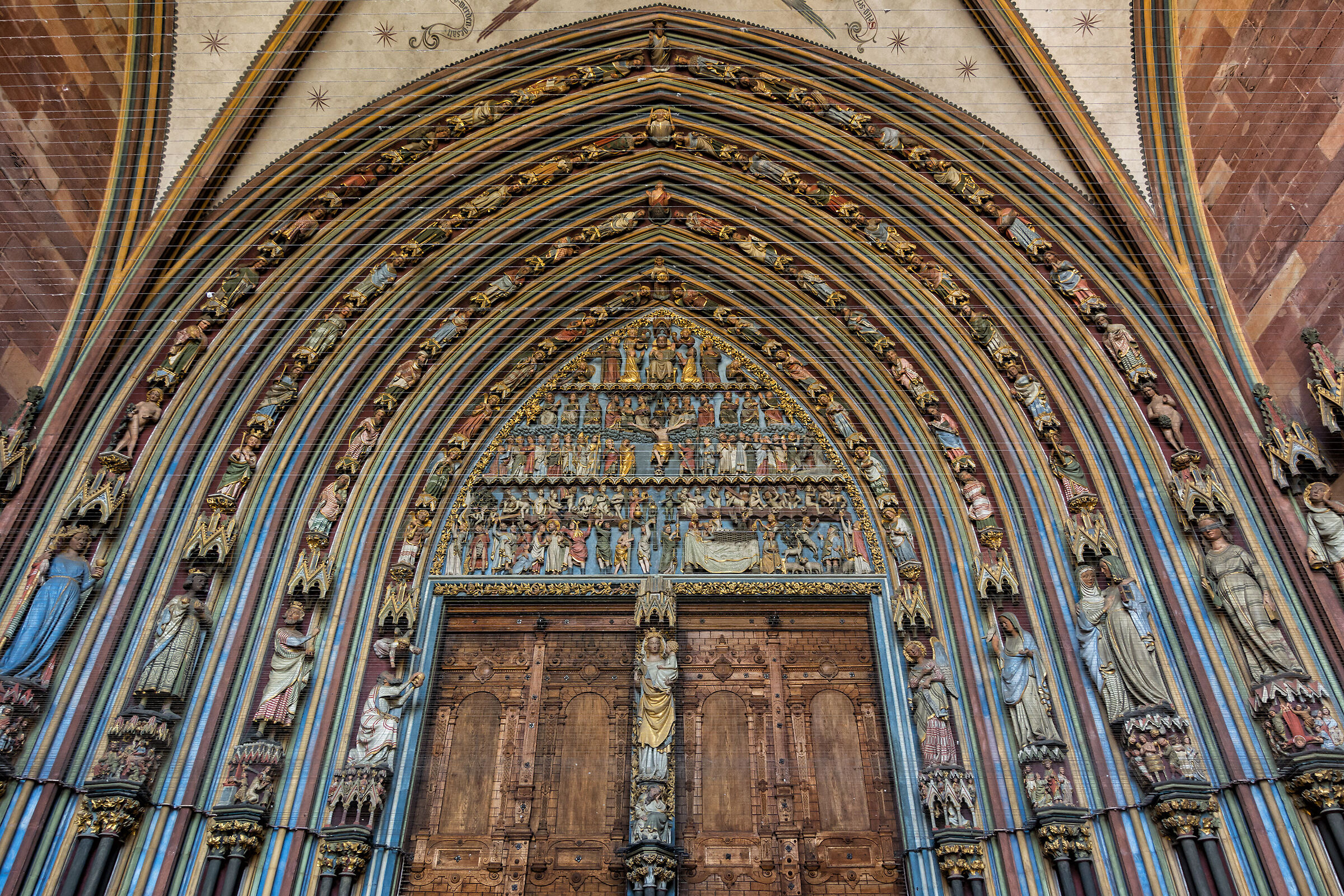 The portal of Freiburg Cathedral...