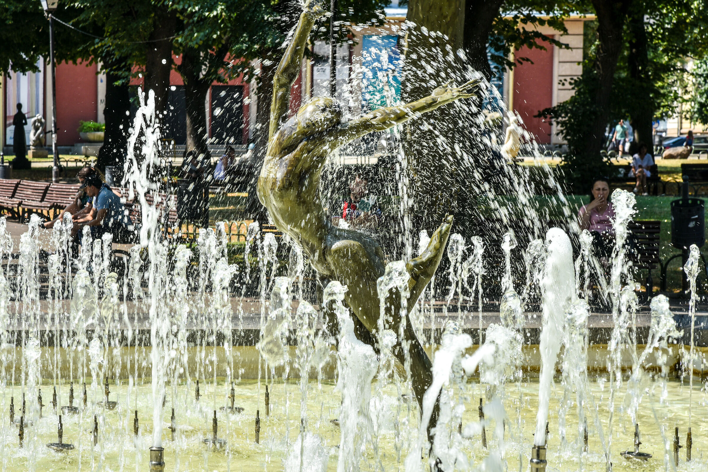 Fountain with female figure - Sofia - Bulgaria...