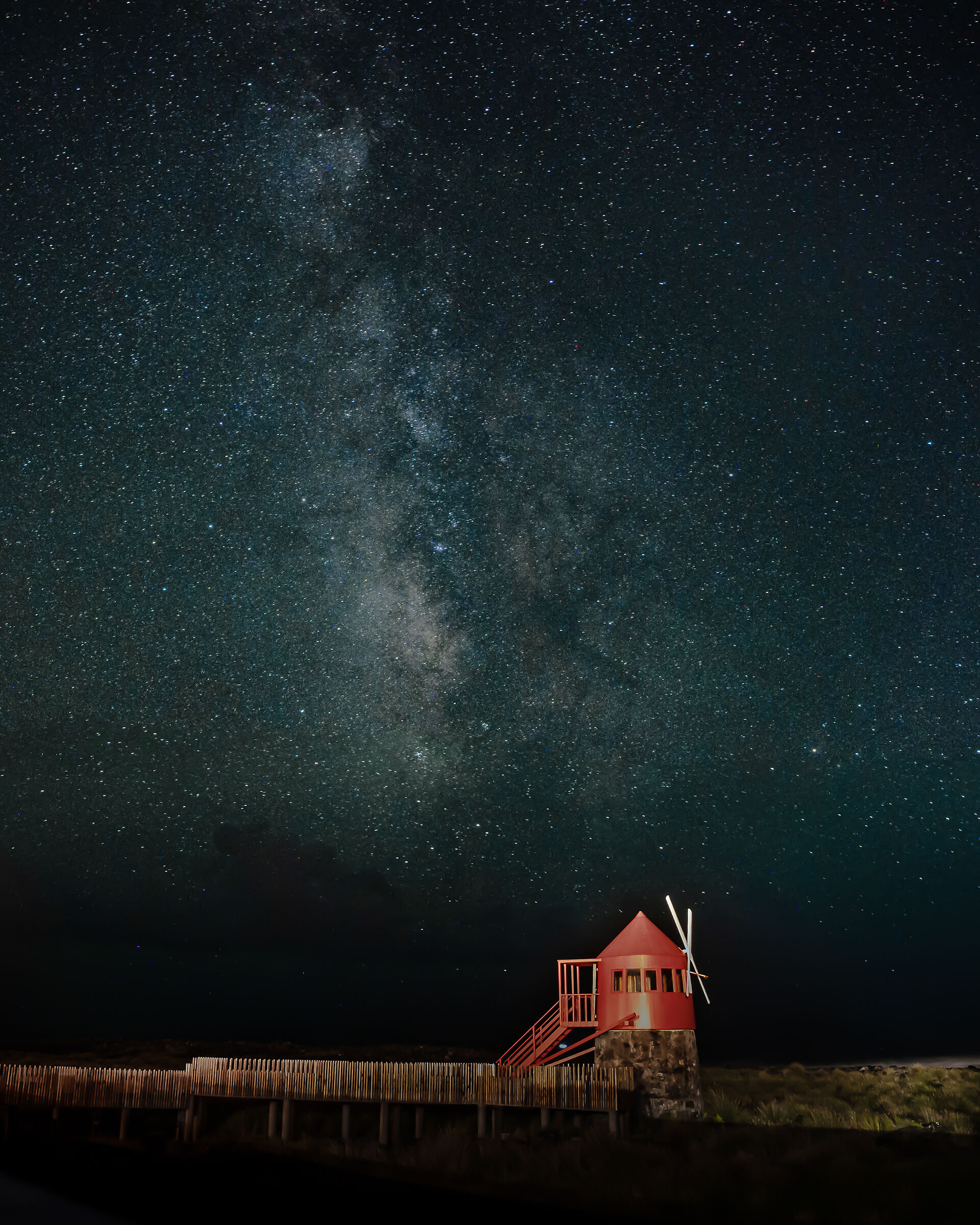 Milky Way and a typical Azorean mill...