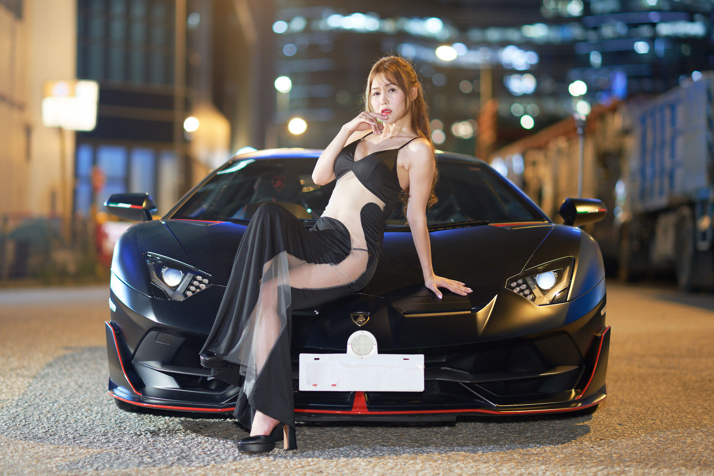 Lady with Lamborghini...