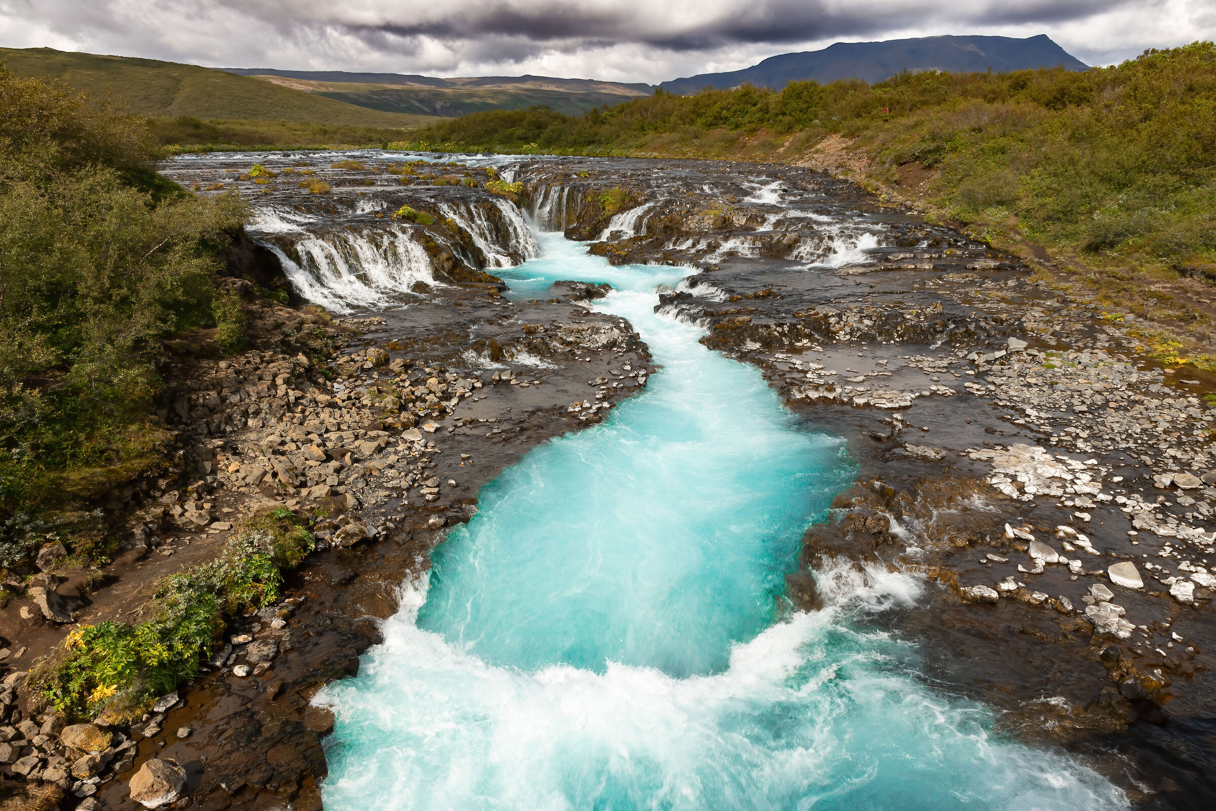 Bruarfoss and its turquoise waters...