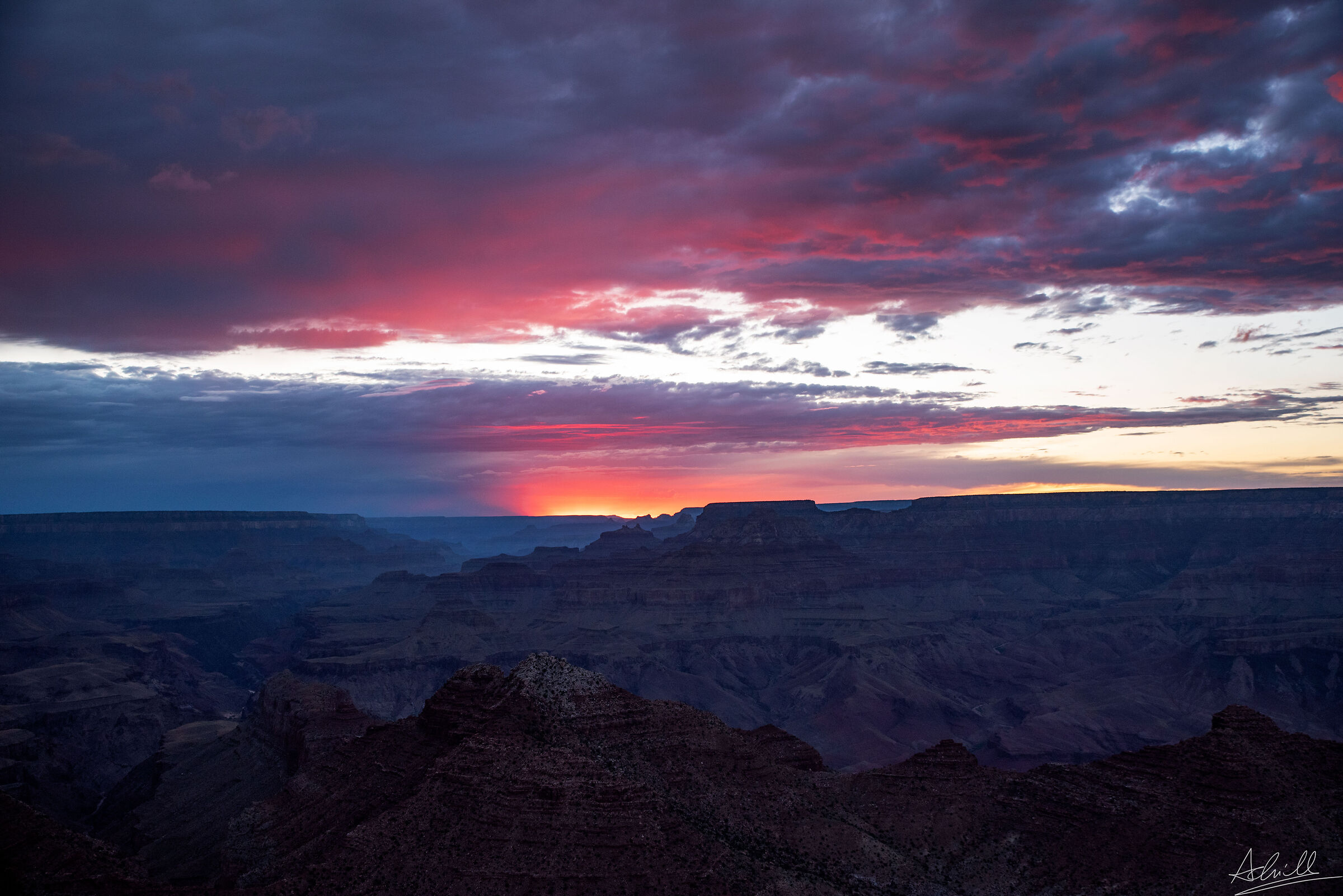 Sunset over the Grand Canyon...
