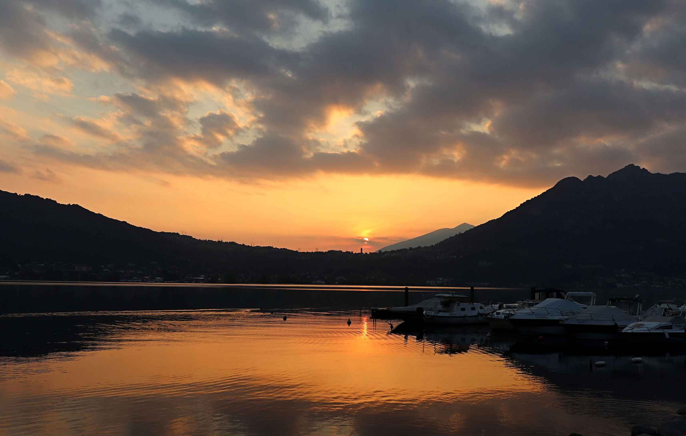 sunset on Lake Lecco ..... Vercurago...