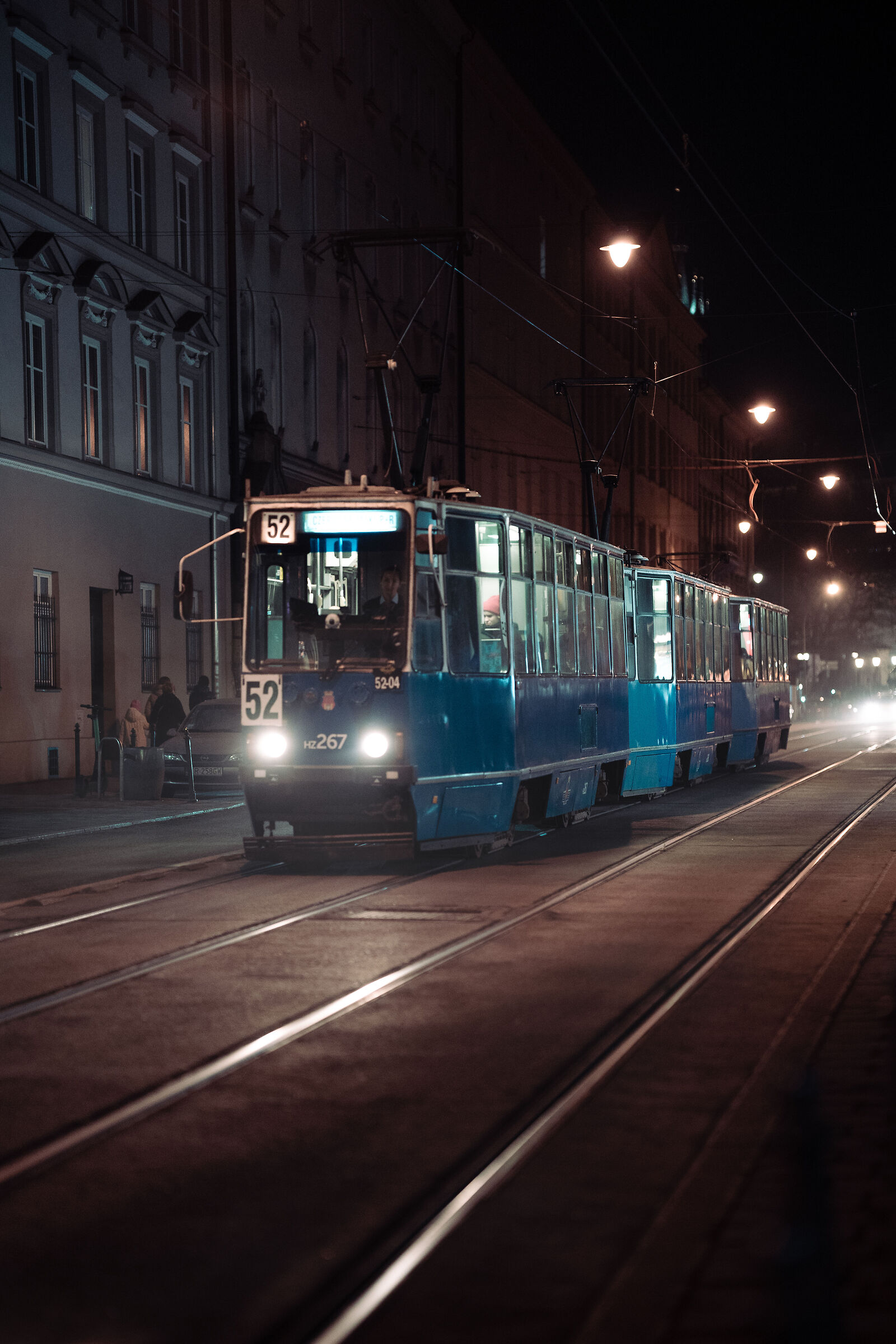 The tram at night...