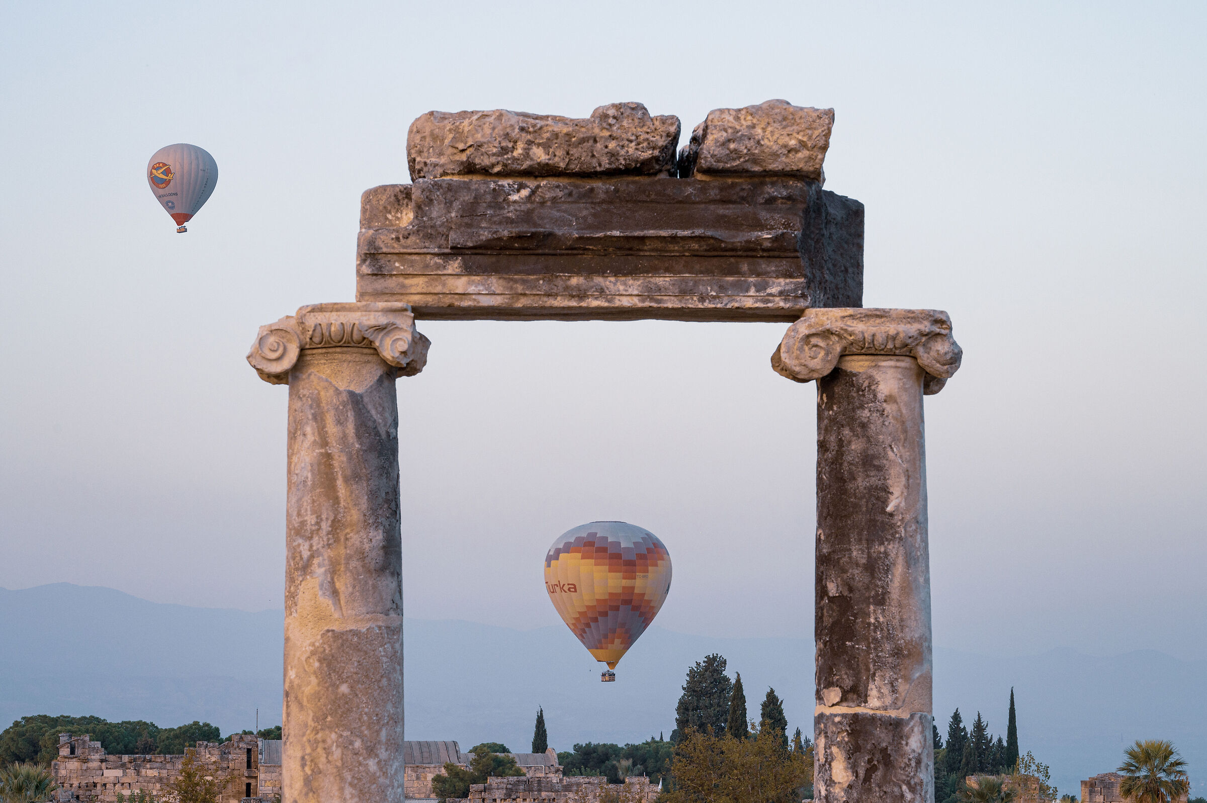 Hot air balloons over Hierapolis...