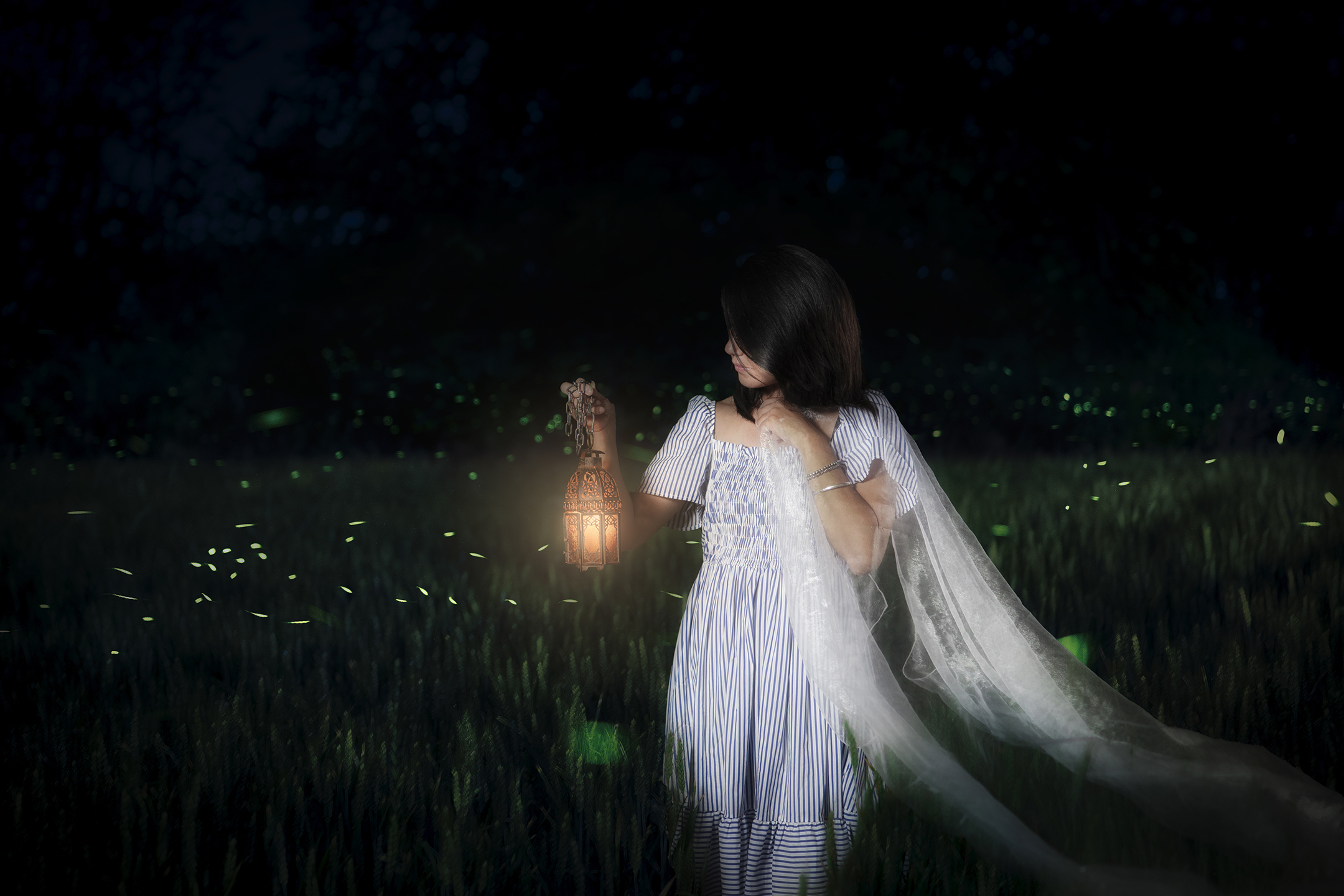 Portrait with fireflies...
