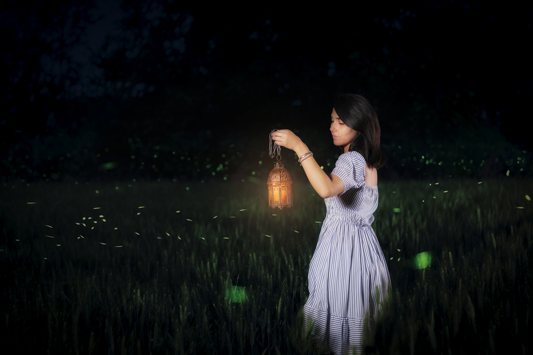 Portrait with fireflies 2...