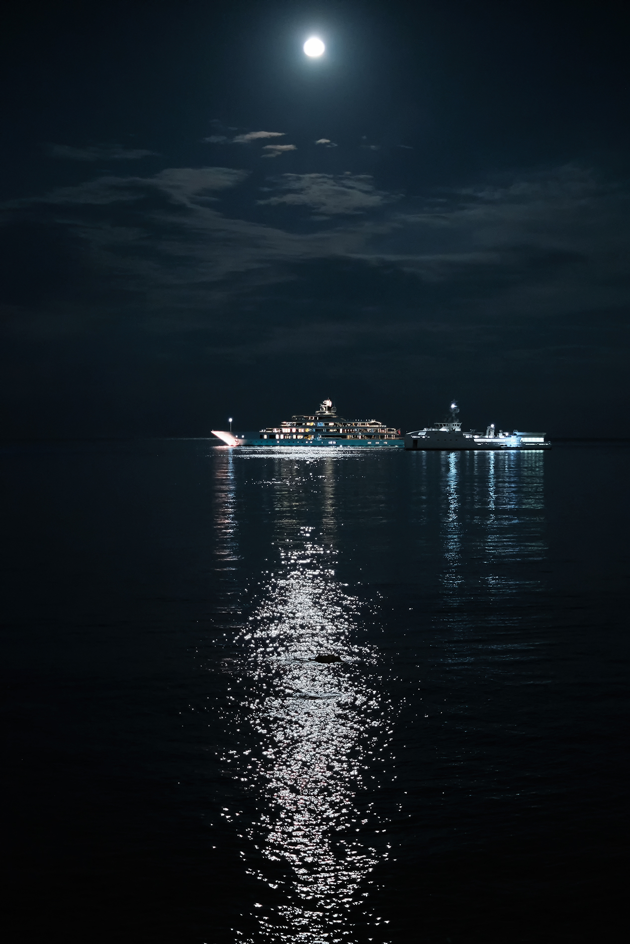 Yacht in the moonlight...