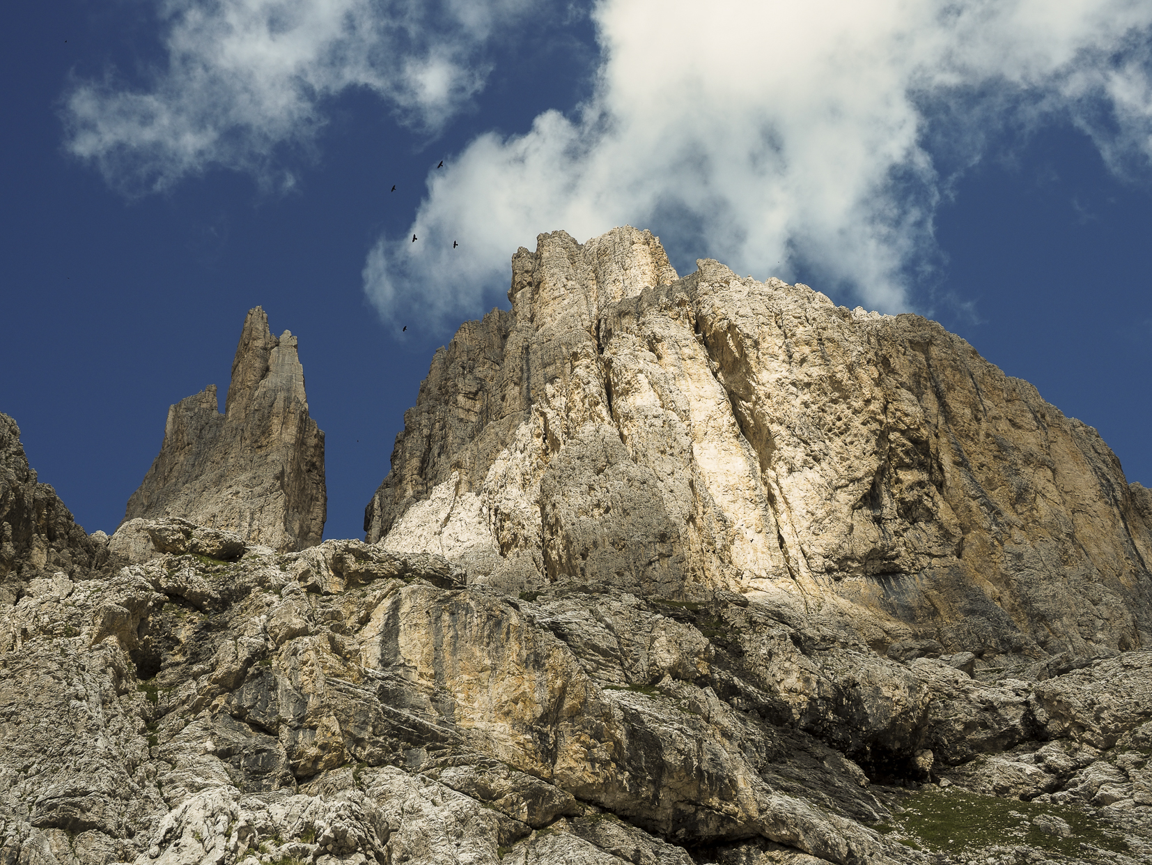 The Vajolet Towers seen from the Preuss Refuge...