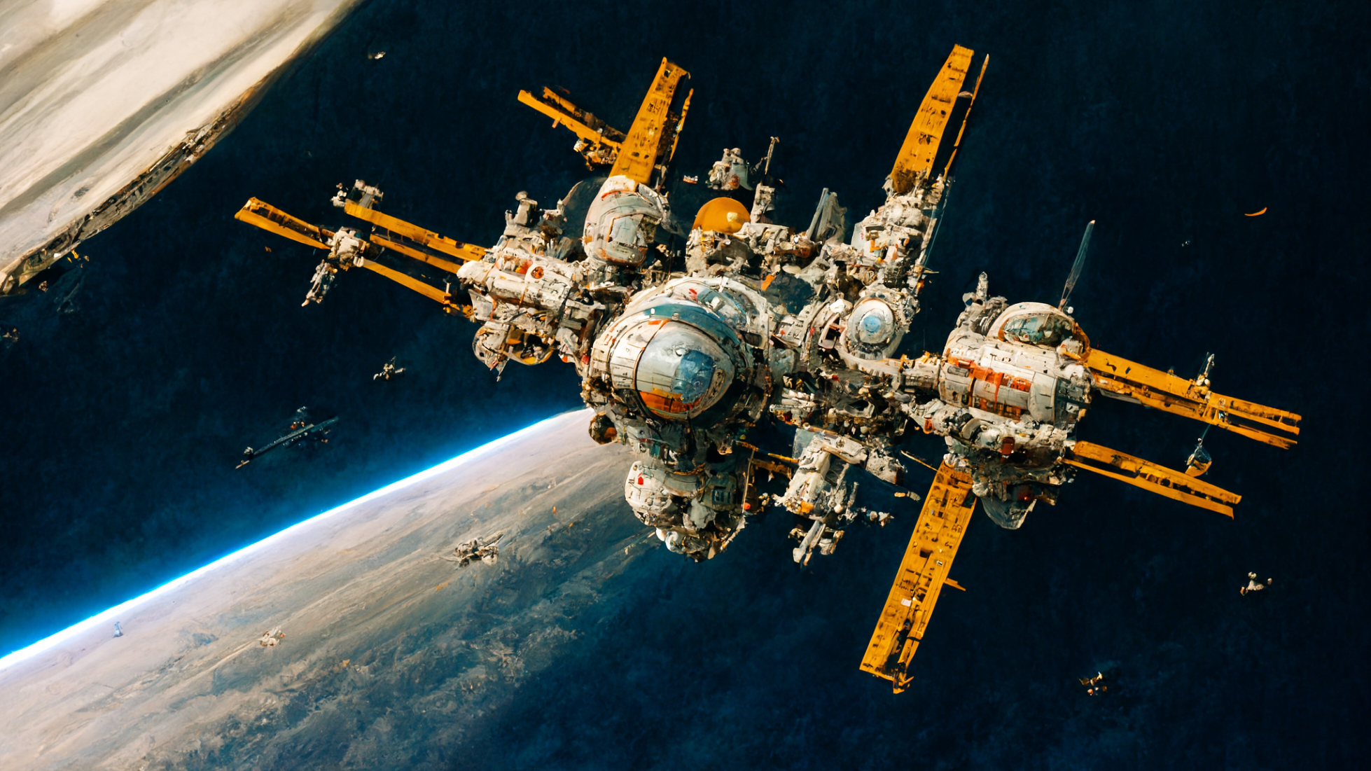 "Space Station in orbit" - Midjourney a.i. ...