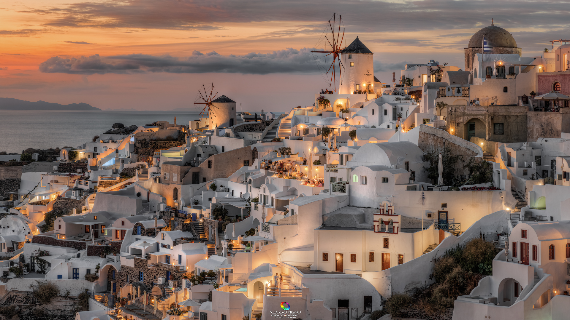 Oia at sunset...