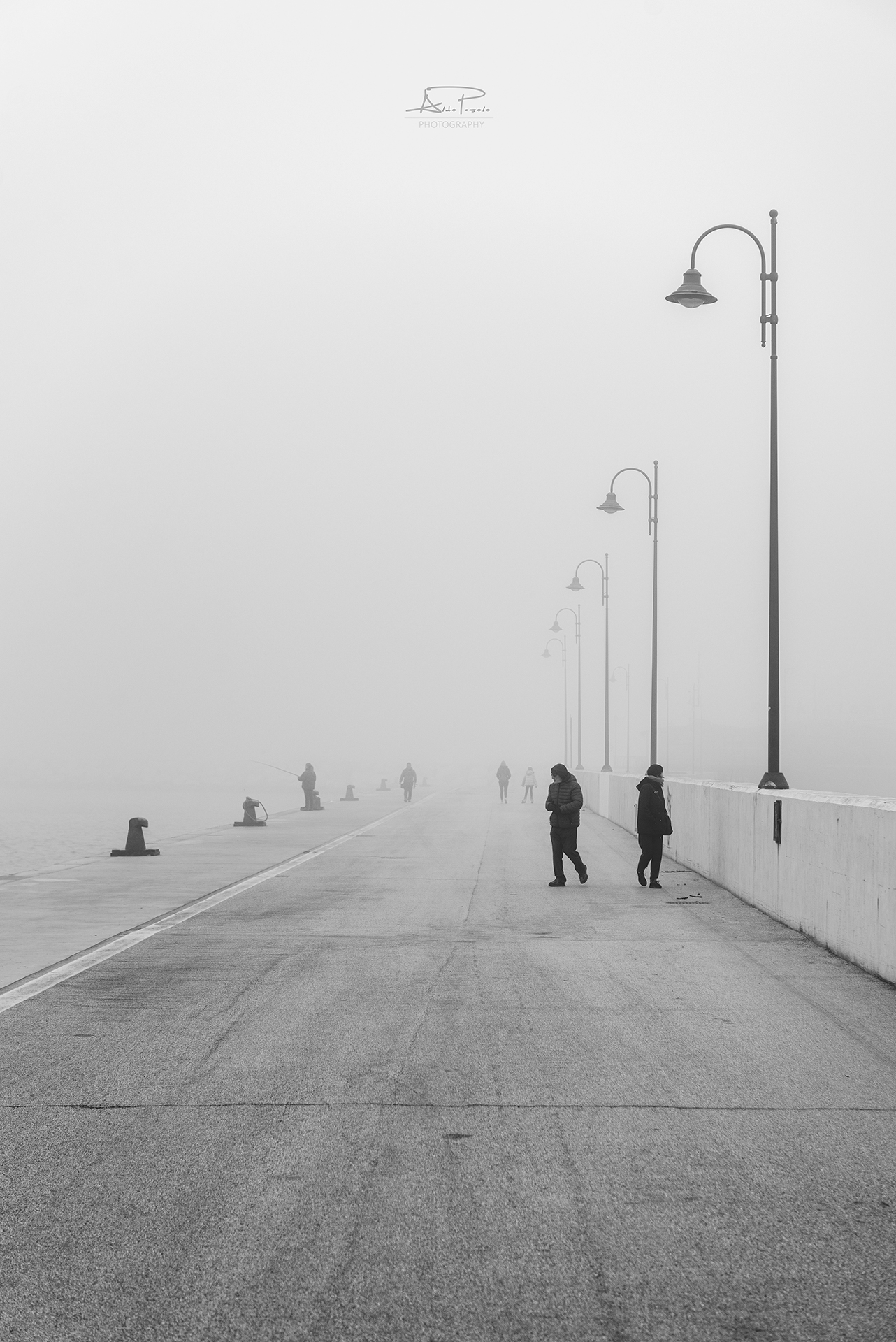 Walking in a fog pier...