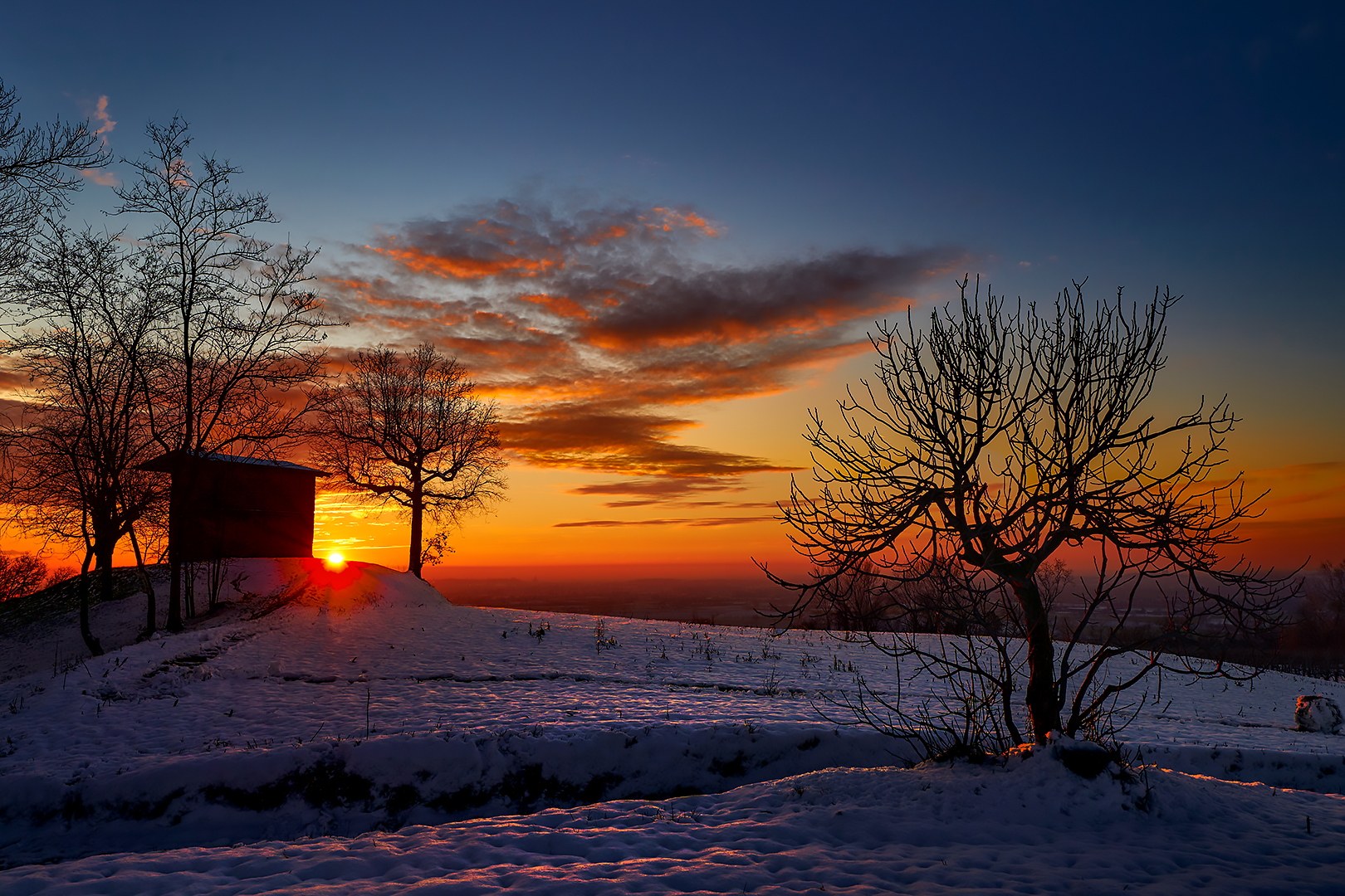 Sunset with snow...