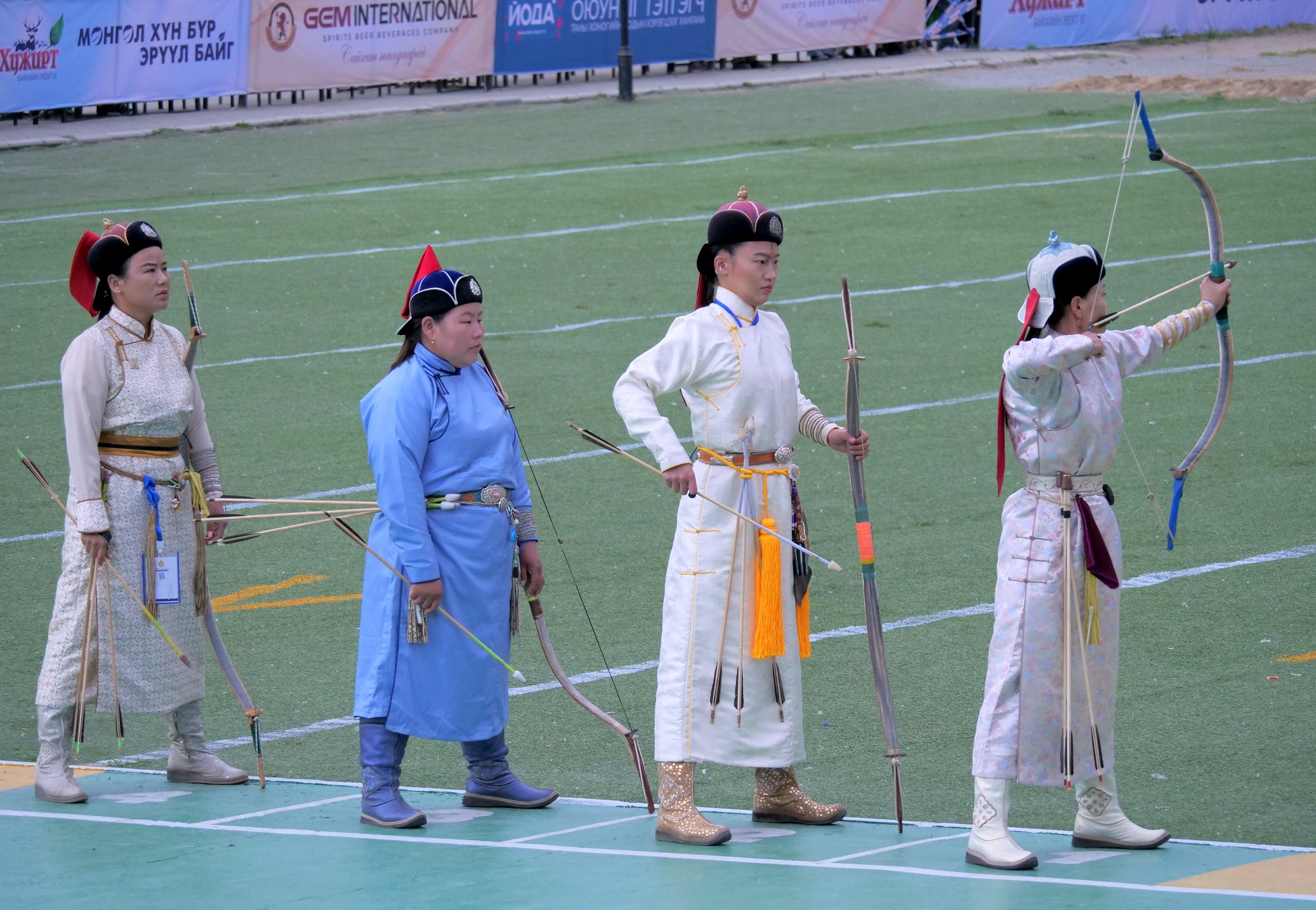 female archers during the Naadam...
