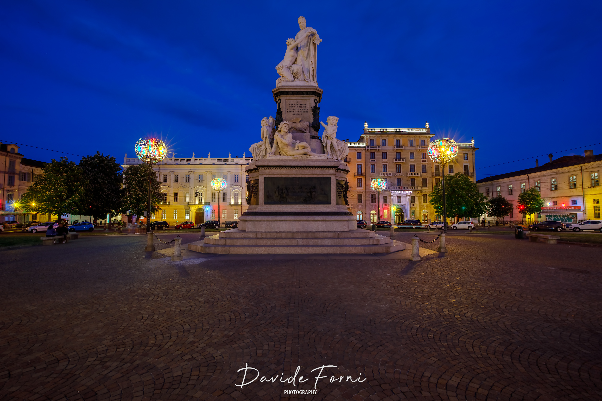 Blue hour in Piazza Carlina in Turin...