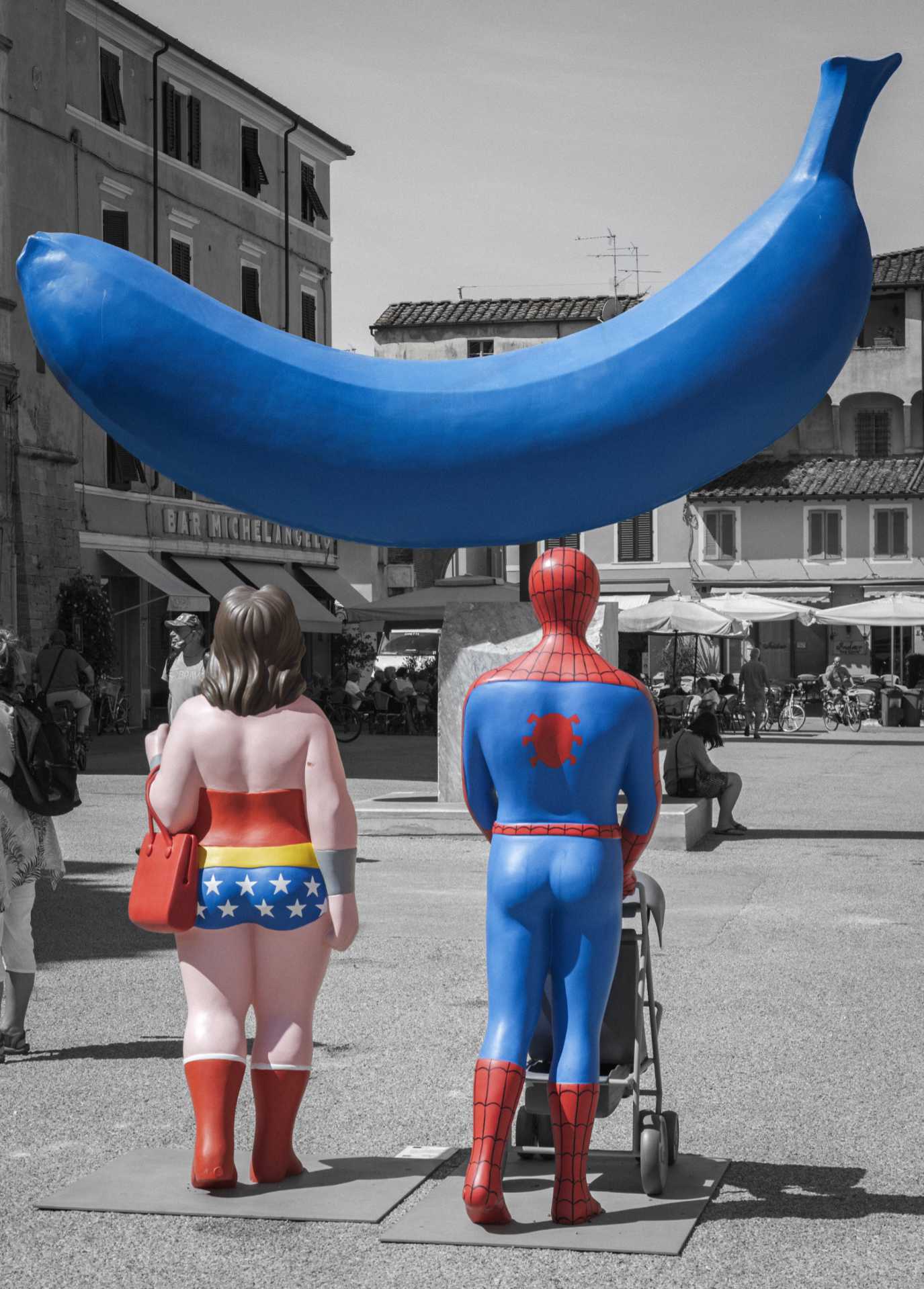 the Banana Spider-Man and Wonder Woman...